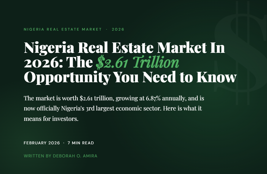 Nigeria Real Estate Market In 2026: The $2.61 Trillion Opportunity